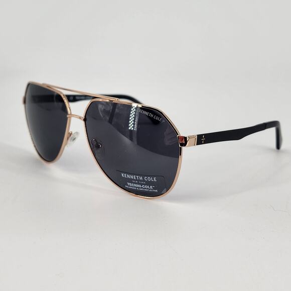 Kenneth Cole New York Gold Polarized Aviator Sunglasses Unisex - Picture 10 of 12